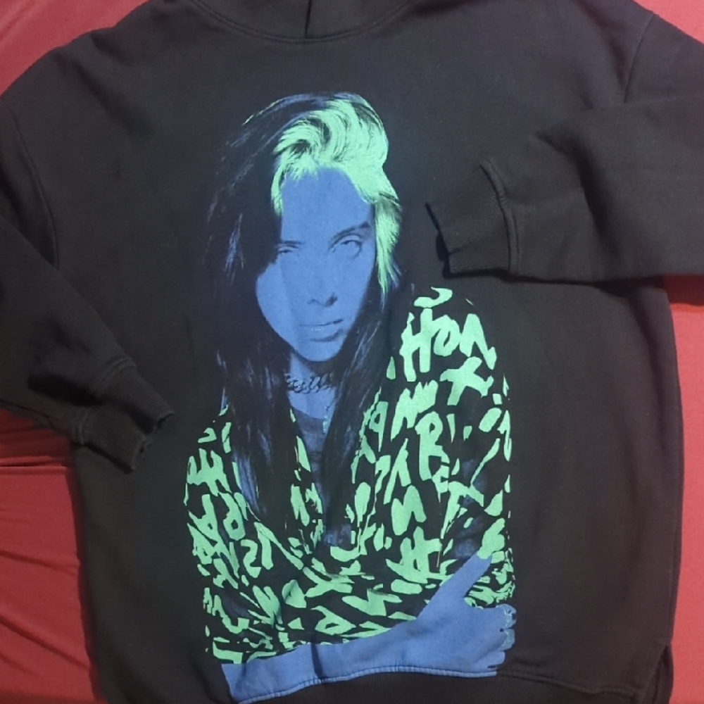 H&M Black Sweater with Blue and Green Graphic